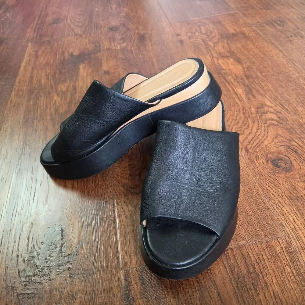 Paloma Barcelo Platform Leather Slides